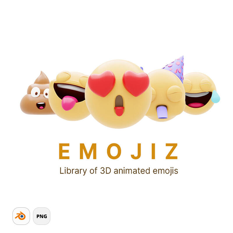 Animated cute 3D emojis or emoticons